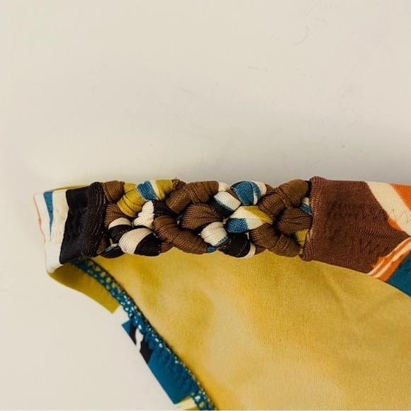 BCBGMAXAZRIA bathing suit bottom geometric bikini olive blue coral brown green - Picture 12 of 12